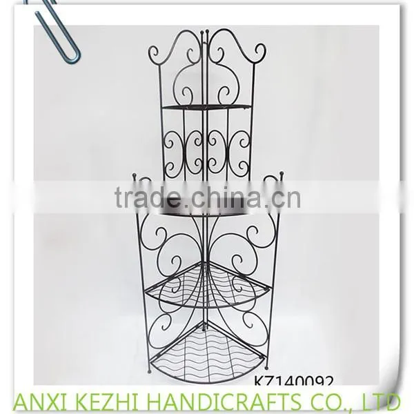 KZ140125 Home Organizer Rack Iron 3-tiers Standing Metal Shelf photo-4