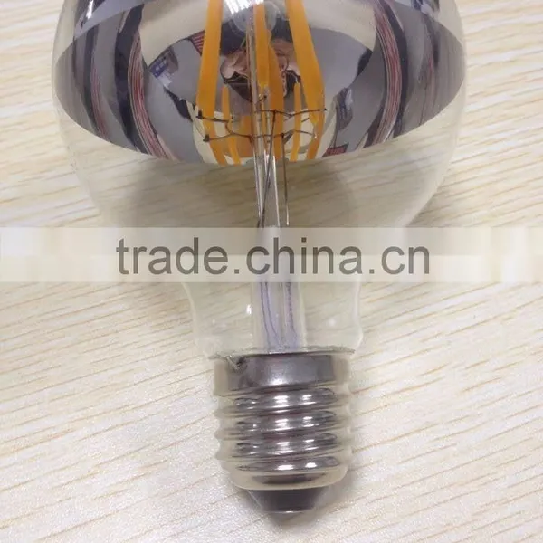 G80/G95/G125 Led Filament Bulb Globe Light Half Silvery Chrome/mirror Reflector 4watt 6w 8w E26/e27 B22 120v 230v photo-2