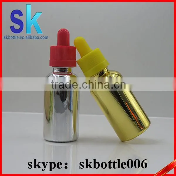 Gold Silver Electroplated 30ml e Liquid Glass Bottle photo-6