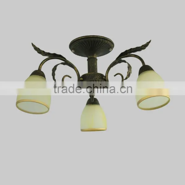 Yellowish Flower 3 Lampholder Chandelier Pendant for Living Room photo-2