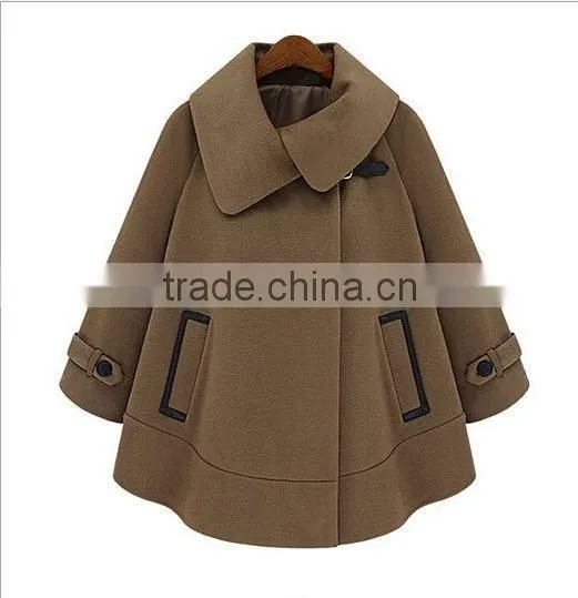 2015 European Style Women's Cloak Wool Coat photo-2