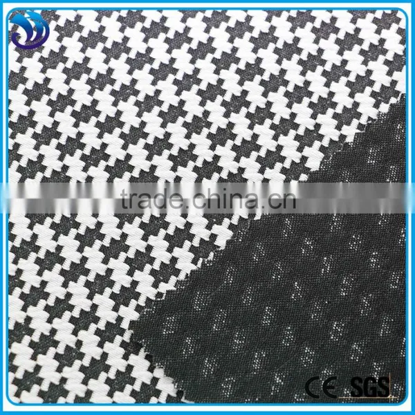 Polyester/spandex Houndstooth Design Knitting Fabric for Garment photo-3