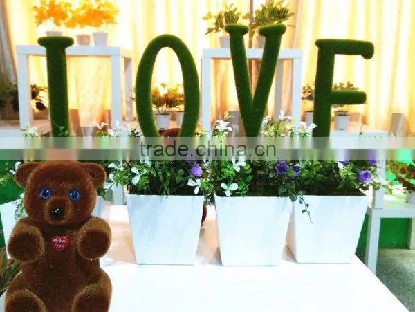 Lovely Style Artificial Plant Bonsai With Moss Letter Plastic Flower Bonsai for Office Table Centerpieces photo-3