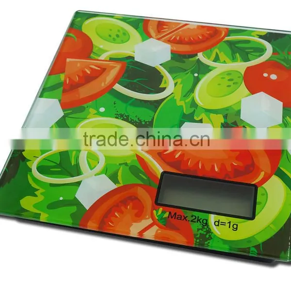 Future Life Colorful Silk Printing Digital Kitchen Scale, Electronic Food Weighting Max 2 kg Scale photo-4