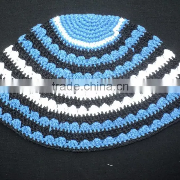 Jewish Kippah Hat Yamaka Hat Skull Cap / 100% Cotton Hand-made Muslim Caps photo-2