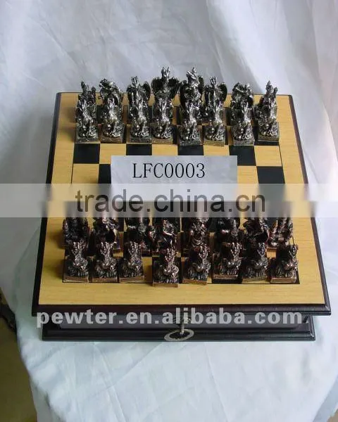 Chinese Dragon Metal Chess Set