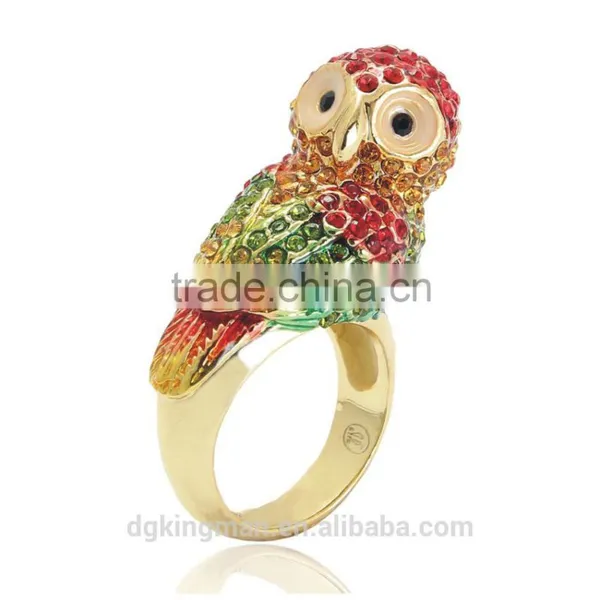 Lastest Animal Jewelry Design Kingman Crystal Pigeon Rings photo-2