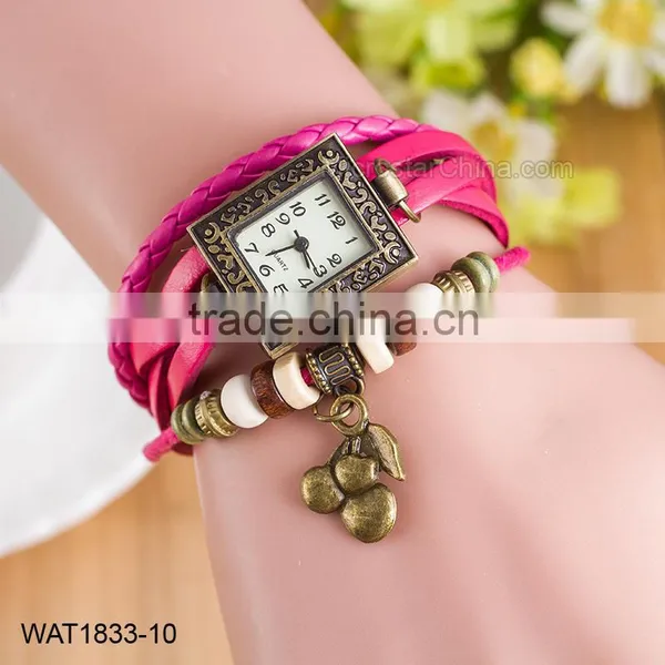 Promotional Vintage Fashion Leather Ladies Bracelet Wrist Watches photo-3