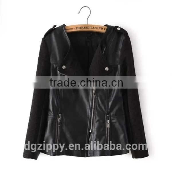 Latest Design Softshell Pu Leather Woman Winter Jacket Quality Choice photo-2
