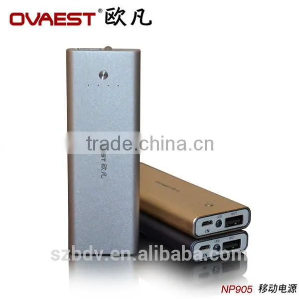 2015 China Aluminum Polymer Battert OVAEST Slim Power Bank Charger