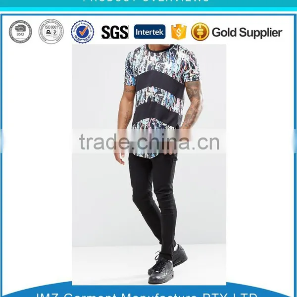 Custom High Quality Fashion Men t Shirt Splatter Print Tee photo-2