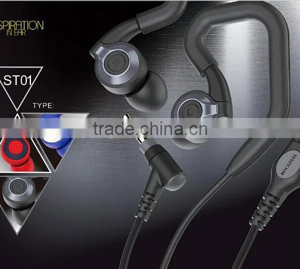 flat cable earphone with mic for MP4,phone,PC