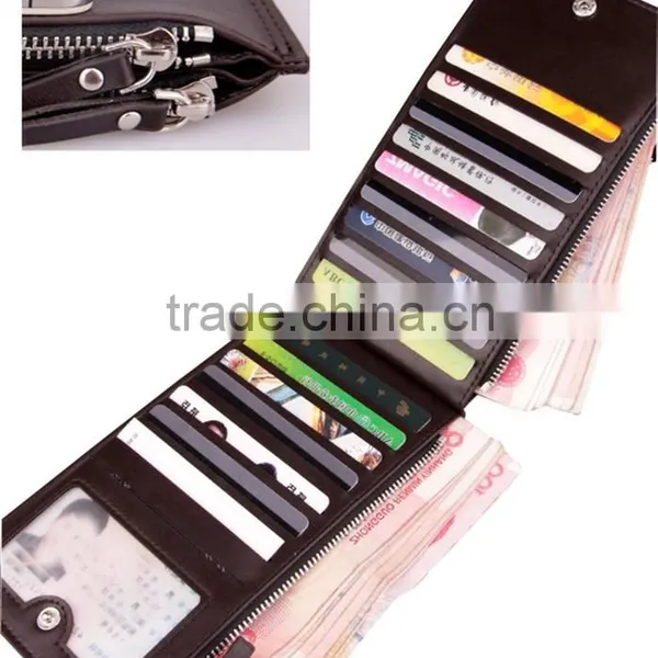 Zipper Close Multiple Function Foldable Leather Card Holders Wallet Case Cellphone Cover photo-3