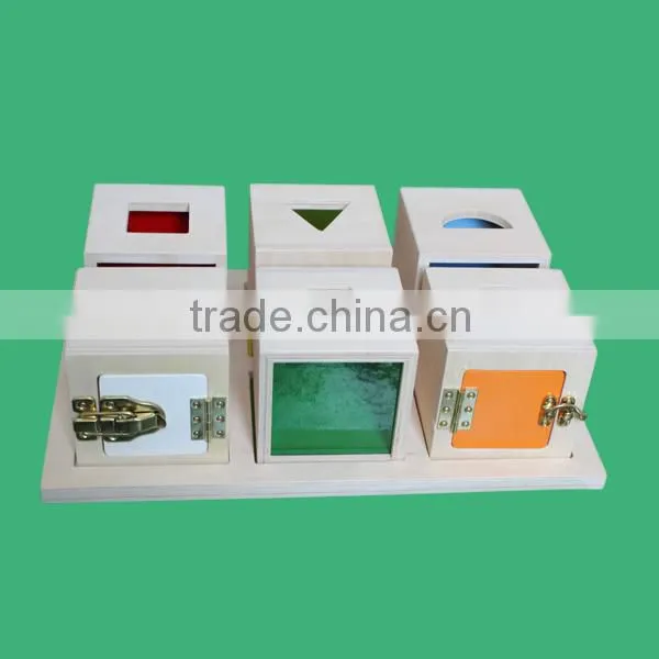 Montessori Wooden Educational Toys Lock Box