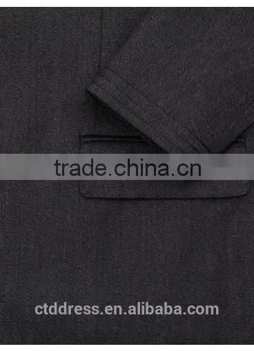 2015 New Style 100% Cashmere Classic Dark Grey Coats for Men photo-2