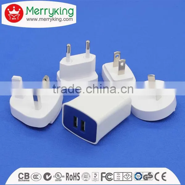 2016 Colorful Multi Usb Type C 12v 5.5v 5v Usb Charger With Safety Certifications