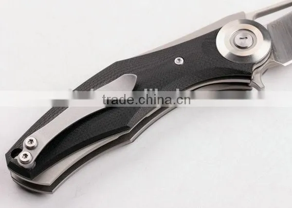 OEM Titanium Alloy and G10 Handle Material Knife With Black Gift Box photo-4