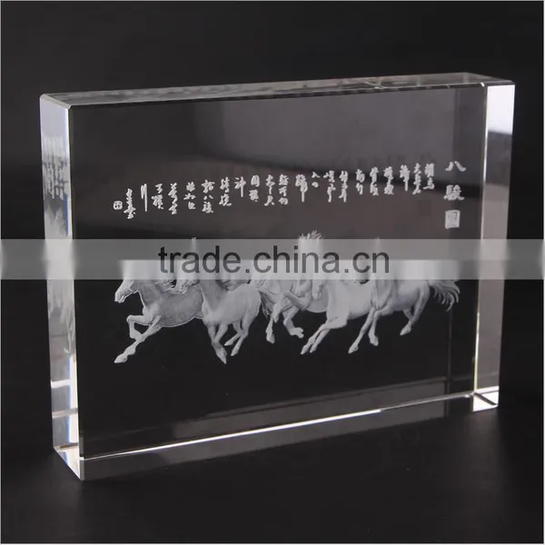 Crystal Block Paperweight 3D Laser EngravedCrystal Cube Factory photo-4