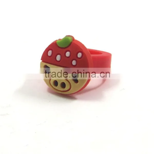 Wholesale Directly Girl's Custom Silicone PVC Finger Ring for Gift photo-3