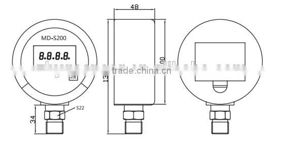 3V Battery Power Supply Led Display Pressure Gauge photo-2