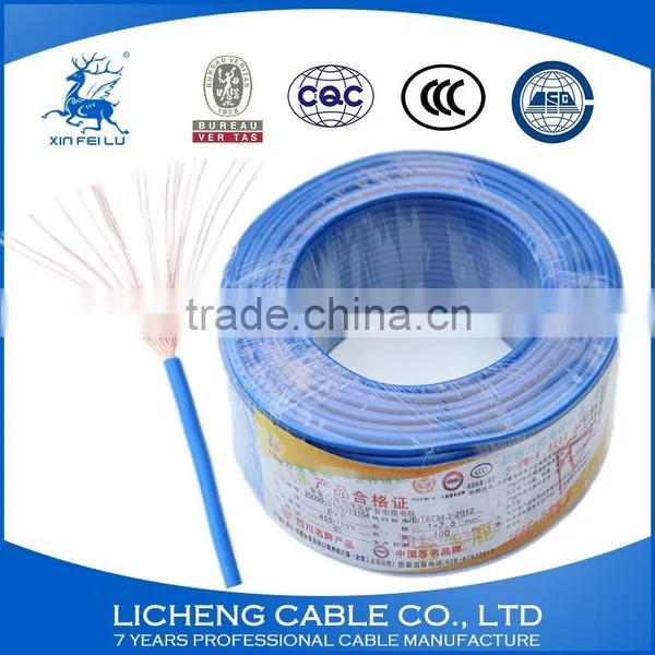 Blue House Wiring Copper Core PVC Insulated Flexible Wire and Cable -BVR(2.5mm2) photo-4