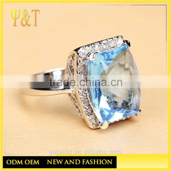 Jingli Jewelry Blue Gemstone Silver Jewelry Wedding Ring (YJ-830) photo-4