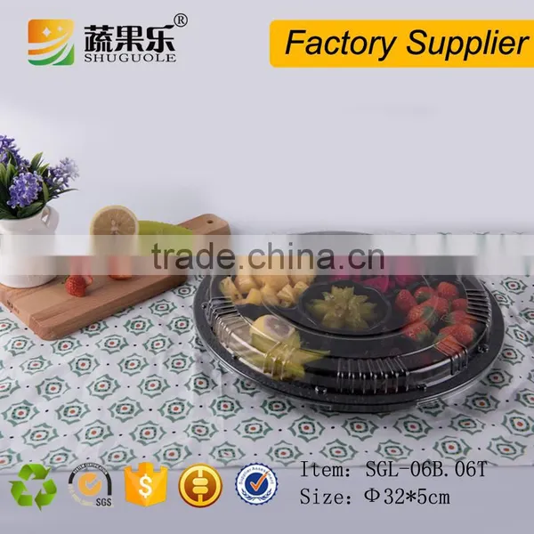 Transparent 6 Compartment Fruit Round Container photo-4