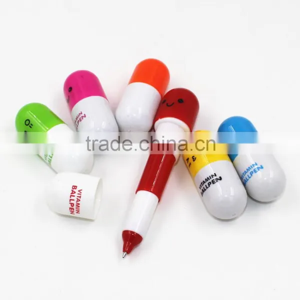 Pill Ball Point Pen Telescopic Vitamin Capsule Ballpen Stationery photo-5
