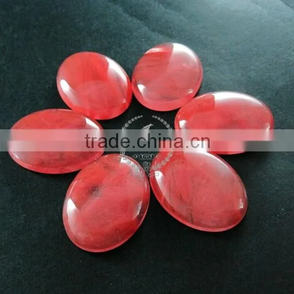 30x40mm Big Oval Red Artificial Cloudy Pattern Glass Cabochon DIY Jewelry Supplies Findings 4120091 photo-2