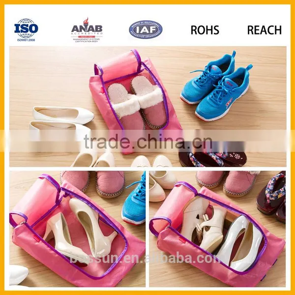 Manufacturing Portable Waterproof Nylon Bag Organizer Travel Shoe Bags With Zipper Closure photo-2
