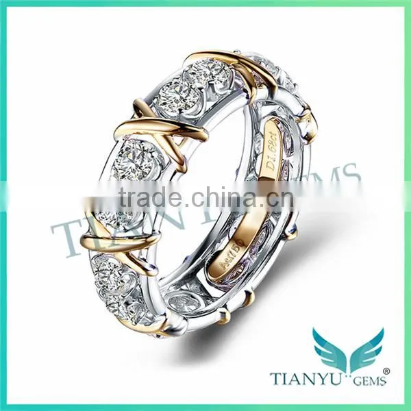 Synthetic Diamond Jewellery Wedding Rings 9 Hearts & Flower VVS1 E-F Round Cut Moissanite Diamond Women Rings Price photo-3