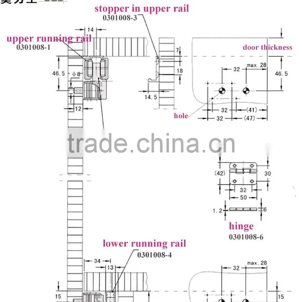 Wardrobe Sliding Door Roller Hardware for Sliding Folding Doors photo-5