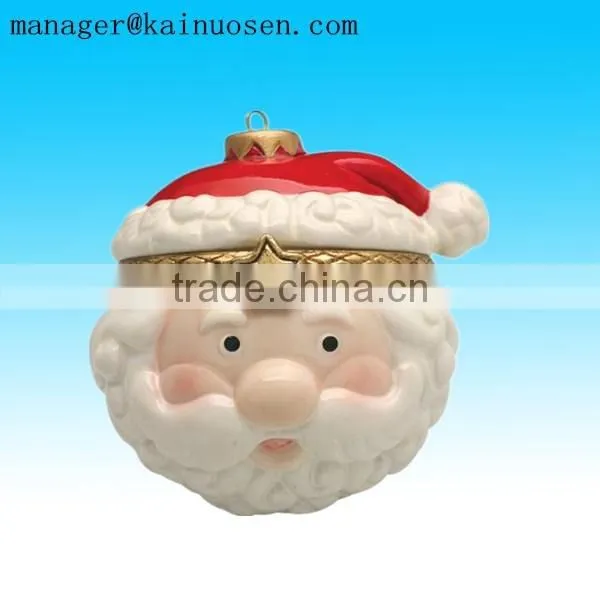 Handpainted Ceramic Christmas Tree Ornament Box/hanging Ornament photo-3