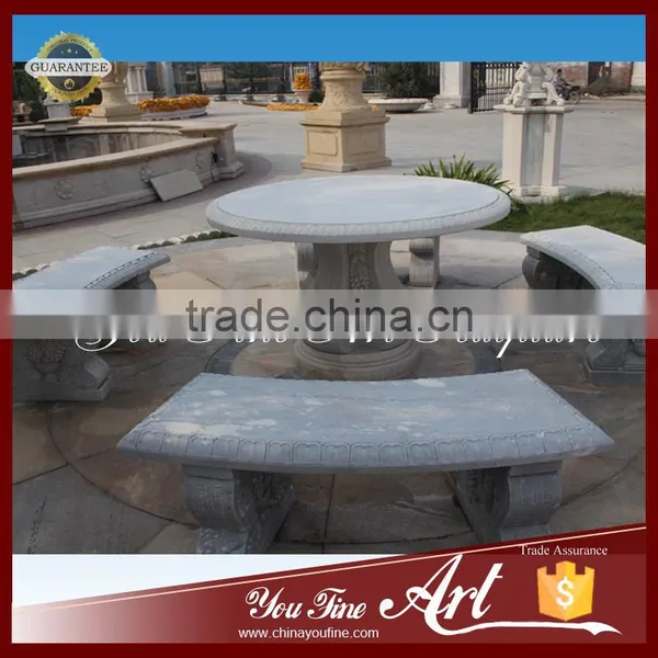 Outdoor Round Stone Dining Table photo-3