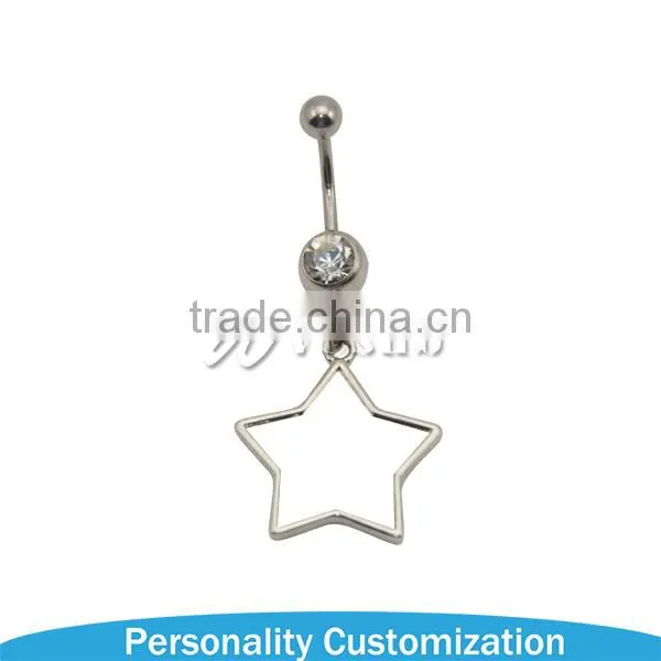 Wholesale Cheap Unique Cool Star Shape Sublimation Hypoallergenic Pregnancy Surgical Nickel Free Steel Belly Button Rings photo-2