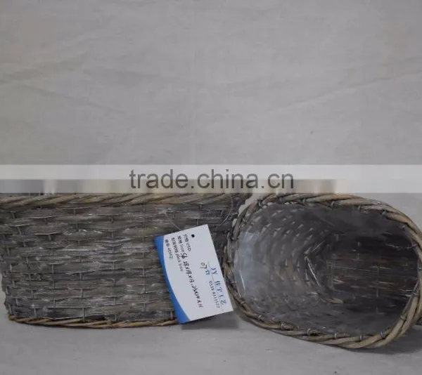 100%Handmade Willow Garden Wicker Basket for Flower Plants With Plastic Liner Wicker Flower Pots photo-4