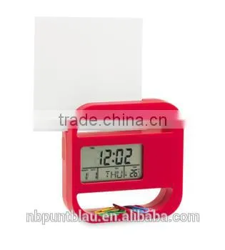 Clock Digital Desk Clock With Clip and Memo Holder photo-2
