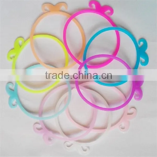 2015 Hot Selling Silicone Hair Ties Colorful Silicone Hair Bands Bracelet for Girls and Children photo-2