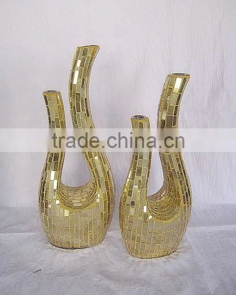 High Quality Green Color Glass Flower Pot photo-3