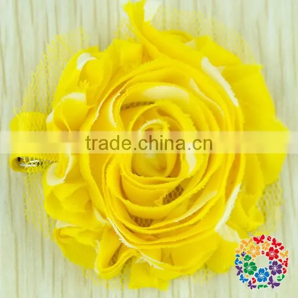 Wholesale Many Different Colors Shabby Chiffon Flower Decoration Girls Flower Hair Clips photo-5