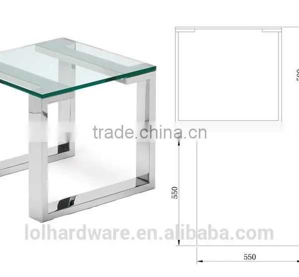 Polished Stainless Steel With Glass Top Side Table photo-2