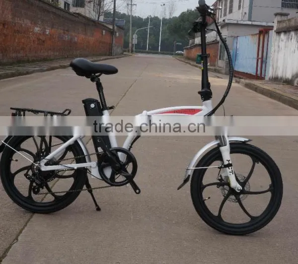High Quality Electric 20'' Folding Bike One-piece Aluminum Alloy Wheel photo-2
