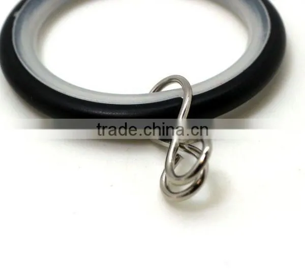 Large Silent Curtain Rod Ring Pole Loose Eyelet Hook Black ID35mm/OD42mm photo-4