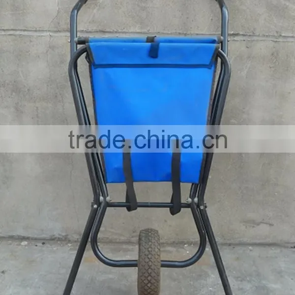 Light Weight Garden Tool Cart Fabric Basket Wheelbarrow With 10" Air Wheel photo-3