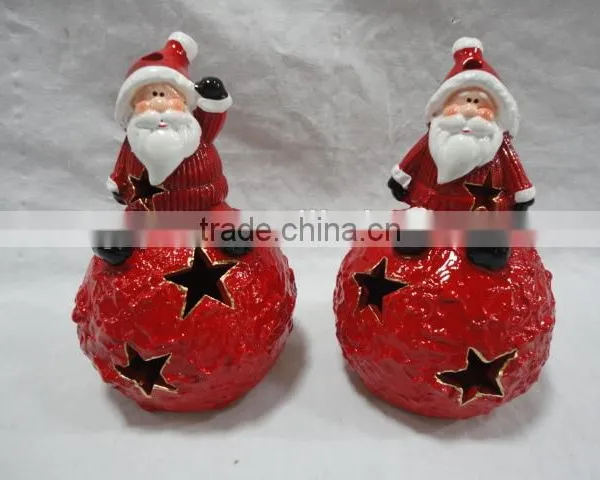 Hot Sell Ceramic Santa Clause Snowman House With LED Light for Christmas Decoration photo-2