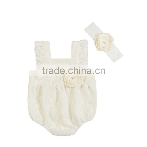 Wholesale Baby Girls Clothing Romper Set Baby Lace Romper Set Children Lace Outfit photo-5