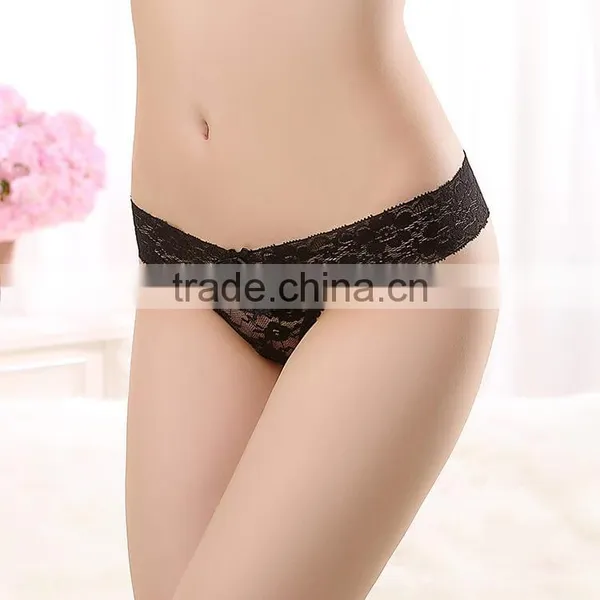 Hot Selling Underwear Mature Women Transparent Lace Thongs photo-4
