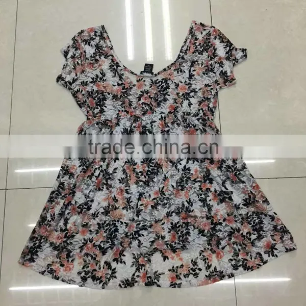 Yiwu Leftover Stock Flower Full Print Ladies Lace Tops photo-6