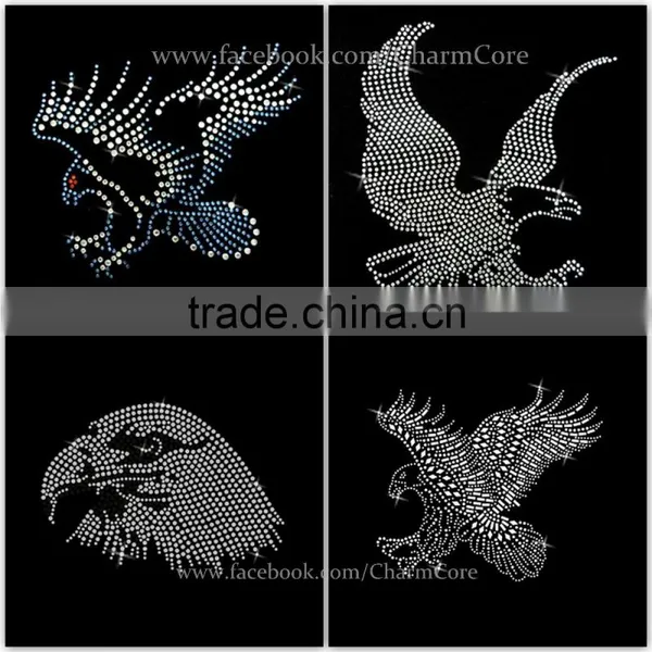 Eagles Head Hot Fix Rhinestone Transfer photo-2