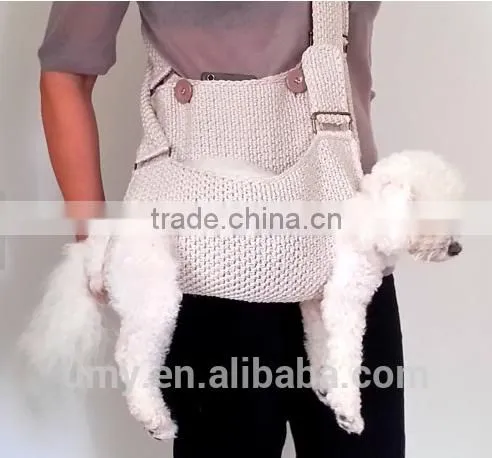 Summer Crochet Pat Dog Sling Carrier With Pockets photo-4